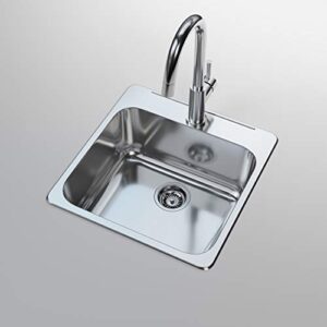 cantrio kss-2020 stainless steel undermount kitchen sink, 20.5 x 20-inch