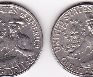 1776-1976 and 1776-1976-D U.S. Washington "BiCentennial" Quarter.