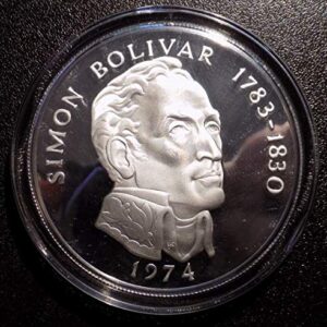 1974-20 Balboas silver 0.925; Republica de Panama; Simon Bolivar 1783-1830.