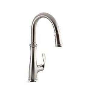 KOHLER Bellera Pull Down Kitchen Faucet, Kitchen Sink Faucet with Pull Down Sprayer, 3-Spray Faucet, Vibrant Stainless, K-560-VS