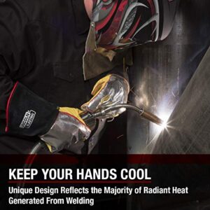 Lincoln Electric Heat Resistant Welding Gloves |Aluminized Reflective Hand | Large | K2982-L,Black, Yellow