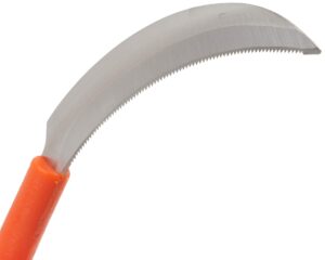 zenport k208p harvest sickle with plastic handle, light serration, 6.5-inch stainless steel blade , orange