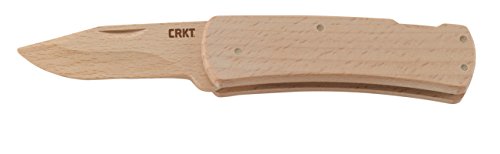 COLUMBIA RIVER KNIFE & TOOL CRKT Nathan's Knife Kit: Wooden Pocket Knife, Drop Point Blade Design with Working Lock Back, Craft Project, Great for Kids 1032 , Black