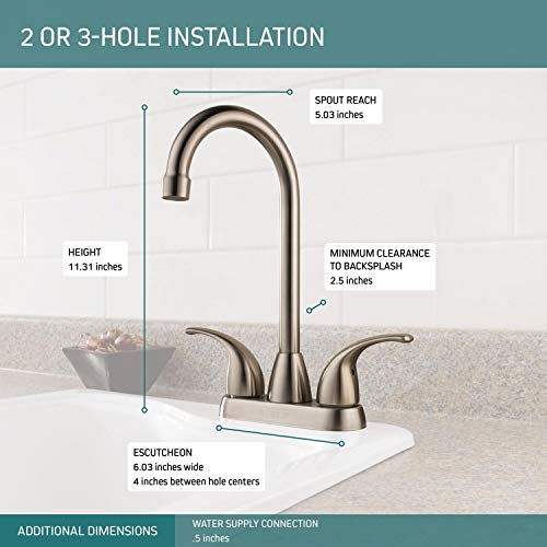 Peerless Tunbridge 2-Handle Bar-Prep Kitchen Sink Faucet, Stainless P288LF-SS