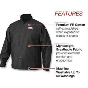 Lincoln Electric unisex adult Traditional Large FR Cloth Jacket, Black, Large US