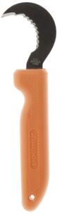 zenport k101 harvest utility knife, grape and melon, 3-inch hooked stainless steel blade, orange