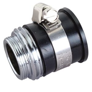 brasscraft sf0021x universal faucet aerator adaptor with 9/16-inch id rubber adaptor x 3/4-inch male hose thread x 55/64-inch 27 male thread, black/chrome