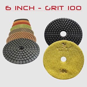 STADEA Premium Grade Wet 6" Diamond Polishing Pads Set For CONCRETE Polish