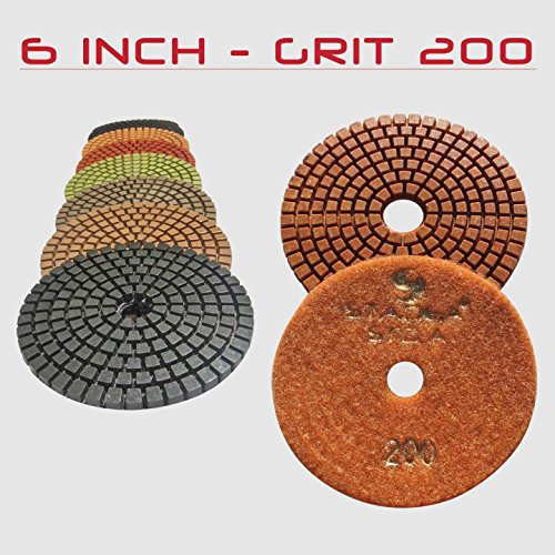 STADEA Premium Grade Wet 6" Diamond Polishing Pads Set For CONCRETE Polish