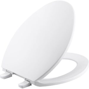 Kohler K-4774-0 Brevia Elongated White Toilet Seatwith Quick-Release Hinges And Quick-Attach Hardware For Easy Clean