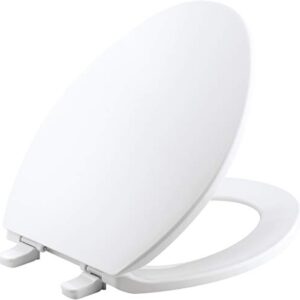 Kohler K-4774-0 Brevia Elongated White Toilet Seatwith Quick-Release Hinges And Quick-Attach Hardware For Easy Clean