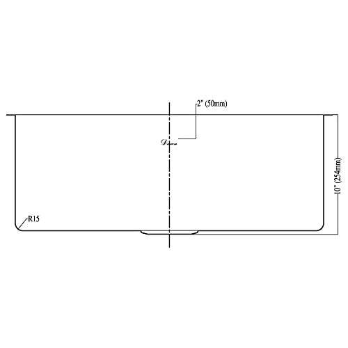 Dawn SRU251610 Undermount Small Corner Radius Single Bowl Sink, Polished Satin