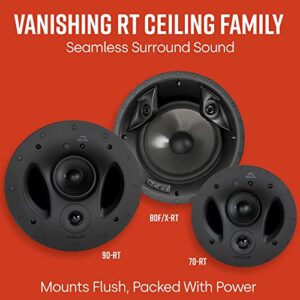 Polk Audio 90-RT 3-Way In-Ceiling-Speaker - The Vanishing Series | Perfect for Mains, Rear or Side-Surrounds | Paintable Wafer-Thin Sheer-Grille | Dual Band-Pass Bass Ports - Low Frequencies,White