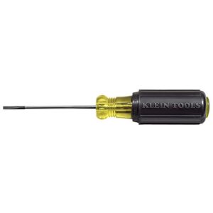klein tools 612-4 screwdriver, flat head terminal block screwdriver, 1/8-inch cabinet tip, 4-inch round shank, tb-din