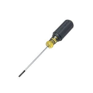 Klein Tools 612-4 Screwdriver, Flat Head Terminal Block Screwdriver, 1/8-Inch Cabinet Tip, 4-Inch Round Shank, TB-DIN