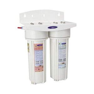 voyager double inline water filter system (with wall mount) | filters 20,000 gallons multistage ultra | crystal quest