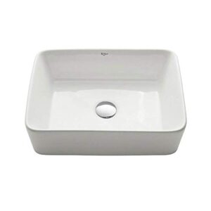 kraus kcv-121 white rectangular ceramic bathroom sink white 19.25 inch