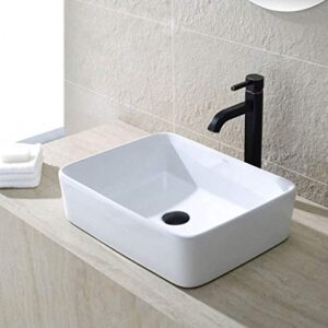 Kraus KCV-121 White Rectangular Ceramic Bathroom Sink White 19.25 Inch