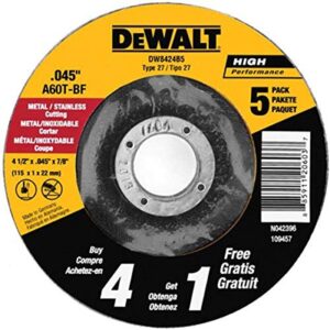 dewalt cutting wheel, all purpose, 4-1/2-inch, (pack of 5) (dw8424b5)