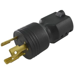 conntek 30125 l6-20p to 6-15/20r plug adapter, 20 amps 250 volt , black