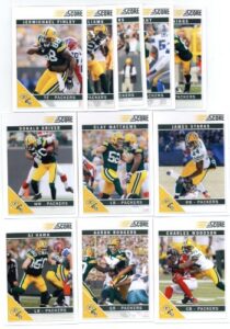 2011 score football cards green bay packers veterans team set (11 cards)