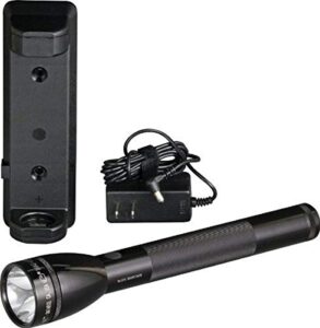 maglite ml125 led rechargeable flashlight system with 120v converter, black