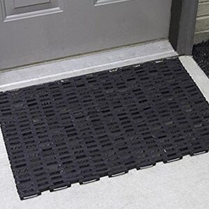 Durable Corporation-108H2436 Durite Recycled Tire-Link Outdoor Entrance Mat, Herringbone Weave, 24" x 36", Black