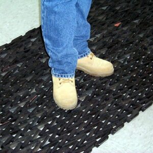 Durable Corporation-108H2436 Durite Recycled Tire-Link Outdoor Entrance Mat, Herringbone Weave, 24" x 36", Black