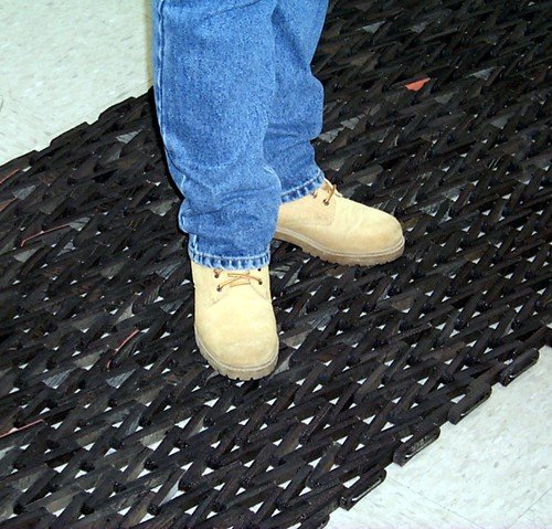 Durable Corporation-108H2436 Durite Recycled Tire-Link Outdoor Entrance Mat, Herringbone Weave, 24" x 36", Black