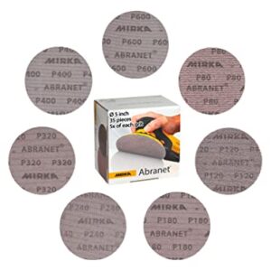 Mirka 9A-232-AP Abranet 5-Inch Mesh Grip Discs, Assortment