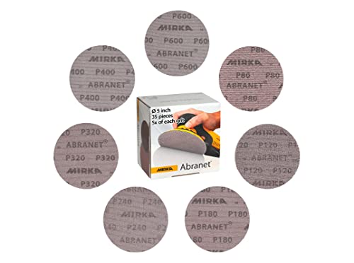 Mirka 9A-232-AP Abranet 5-Inch Mesh Grip Discs, Assortment