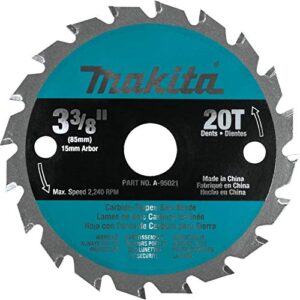 makita a-95021 3-3/8" 20t carbide-tipped circular saw blade, general purpose