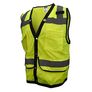 radians unisex adult industrial safety vest, safety green, large us