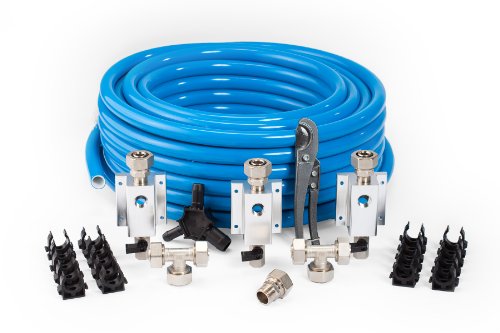 Maxline Pressured Leak-Proof Easy to Install Air Compressor Accessories Kit Piping System | 3/4 inch x 100 feet HDPE-Aluminum | Connects w/ any Air Compressor Hose | 100 PSI | 29 Pieces | M7500.