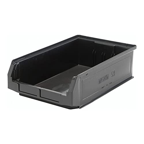 Quantum Storage Systems Quantum Storage QMS531BK 6-Pack Magnum Heavy Duty Plastic Storage Bin, 19-3/4" x 12-3/8" x 5-7/8" , Black