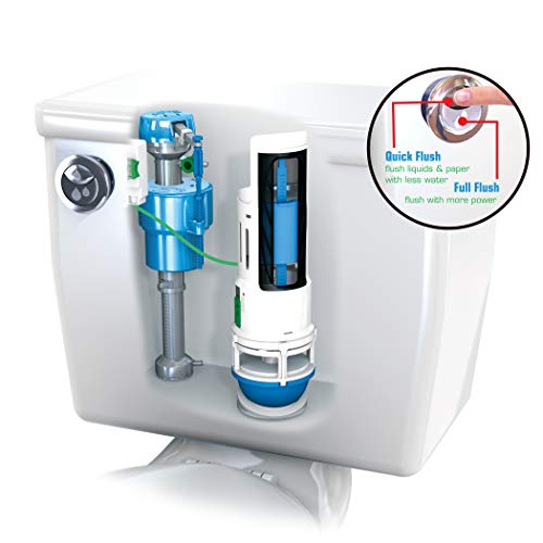 Danco HYR460 Hydroright HyrdroRight Universal Water-Saving Toilet Repair Kit with Dual Flush Valve, Push Btton Handle, White