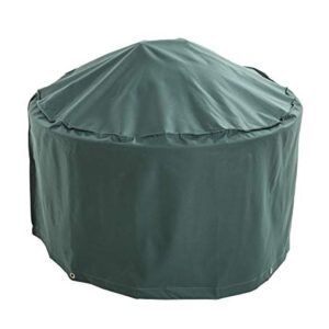 Plow & Hearth Outdoor Fire Pit Cover | All-Weather | Water-Repellent | Cloth-Like Polyester | Resists Fading | Toggle Closure | Reinforced Seams | 32" Dia. x 18" H | Green