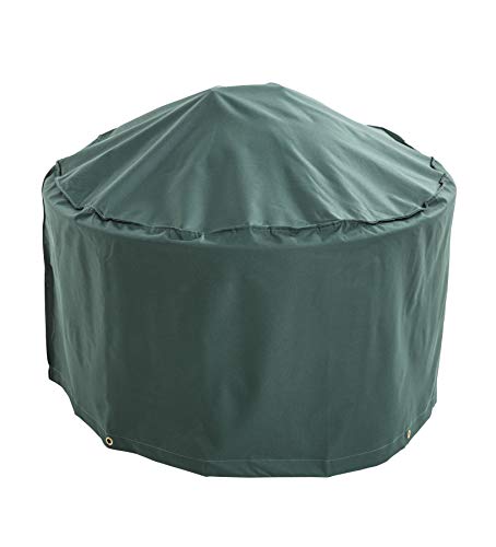 Plow & Hearth Outdoor Fire Pit Cover | All-Weather | Water-Repellent | Cloth-Like Polyester | Resists Fading | Toggle Closure | Reinforced Seams | 32" Dia. x 18" H | Green