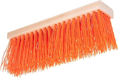 SPARTA Flo-Pac Plastic Floor Sweep, Heavy Sweep for Cleaning, 16 Inches, Orange