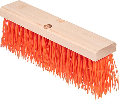 SPARTA Flo-Pac Plastic Floor Sweep, Heavy Sweep for Cleaning, 16 Inches, Orange