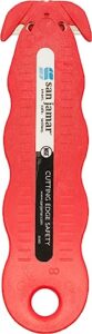 san jamar kk403 klever kutter safety box cutter knife, red (3 pack)