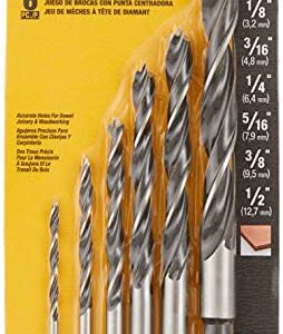 DEWALT Drill Bit Set, Brad Point, 6-Piece (DW1720) , Black