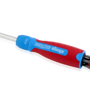 Channellock 131CB 13-in-1 Ratcheting Screwdriver | Multi-Bit Storage | 1/4-Inch Nut Driver | Quick-Load Handle with Cushion Grip | 28-Tooth Ratchet Mechanism Provides up to 225 lbs. of Torque , Red