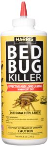 harris hde-8 bed bug powder diatomaceous earth, 8oz, yellow