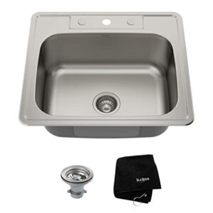 kraus ktm25 25 inch topmount single bowl 18 gauge stainless steel kitchen sink