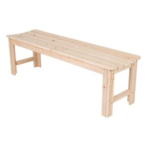 shine company 4205n 5 ft. backless wood outdoor garden bench – natural