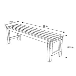 Shine Company 4205N 5 Ft. Backless Wood Outdoor Garden Bench – Natural