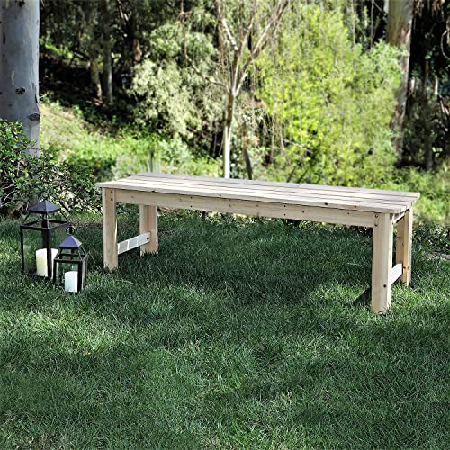 Shine Company 4205N 5 Ft. Backless Wood Outdoor Garden Bench – Natural