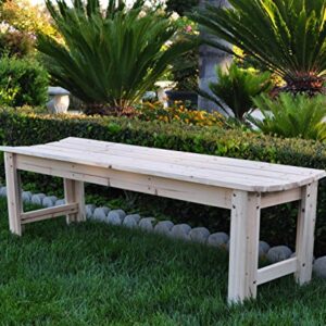 Shine Company 4205N 5 Ft. Backless Wood Outdoor Garden Bench – Natural