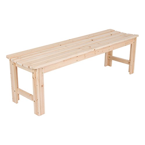 Shine Company 4205N 5 Ft. Backless Wood Outdoor Garden Bench – Natural